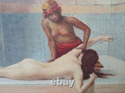 Translation: Ancient Oil Painting on Canvas after Édouard Debat-Ponsan, Signed J. Revoyel