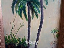 Translation: Old Oil Painting on Panel Orientalist Landscape 20th Century