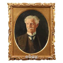 Translation: Old Tableau Italy '900 Male Portrait Oil on Canvas