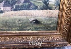 Translation: 'Old oil painting on canvas signed IVER K MADSEN PINX'