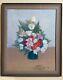 Translation: "old Oil Painting On Cardboard Signed Nica, Flower Bouquet, Romanian Female Artist"