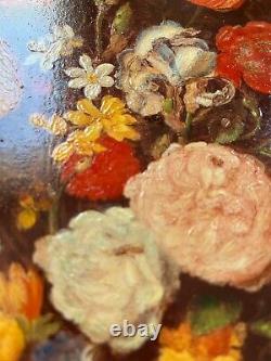 Translation: Painting Old oil on canvas Painting Flower Bouquet (L15/A22)