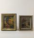 Two Beautiful Old Paintings, Oil On Wood, Portraits Painted Around 1900