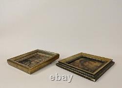 Two Beautiful Old Paintings, Oil on Wood, Portraits Painted Around 1900
