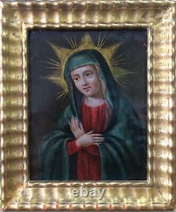 Two antique oil paintings on copper frames from the 18th century