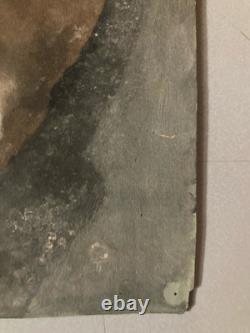 Very Beautiful Ancient Painting Oil on Paper Death Mask Head Richelieu Art