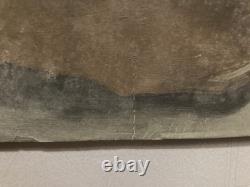 Very Beautiful Ancient Painting Oil on Paper Death Mask Head Richelieu Art