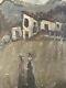 Very Beautiful Expressionist Painting On Cardboard 1900 Village To Identify Old