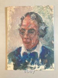 Very Beautiful Oil Painting on Wood Panel, Portrait of a Man, 1960, Antique, Signed Art