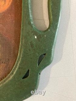 Very Beautiful Painting 1920 Oil on Canvas Portrait Man Pipe Antique Art Nouveau