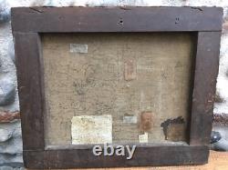 Very Beautiful Painting Castle Oil on Canvas 18th Century Medieval Seascape Antique