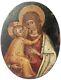 Very Old Painting On Copper, Mother And Child Of Time Before Xviii