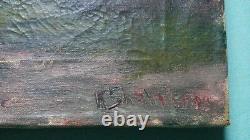 Very old painting on canvas, oil on canvas signature to be identified.