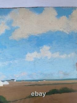 Village Landscape Old Painting Late 19th Century to Restore
