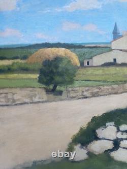 Village Landscape Old Painting Late 19th Century to Restore