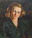 Vintage Oil Painting On Original Panel Portrait Signed Brenot 1950s