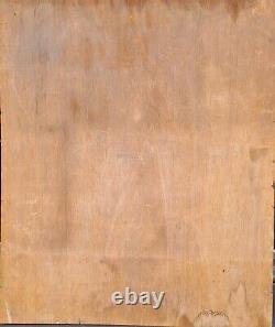Vintage Oil Painting on Original Panel Portrait Signed BRENOT 1950s