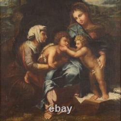 Virgin With Child Saint Anne Jean Old Painting Oil On Canvas 600