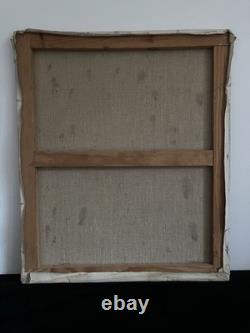 Virgin with the Child Jesus oil on canvas Robert Falcucci old painting 20th century