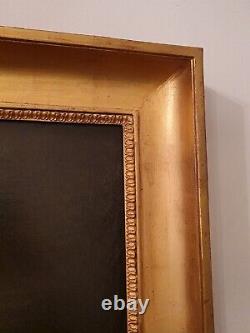 Xixth Century, Ancient Portrait Of Man, Oil On Canvas, Beautiful Golden Frame