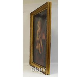 Xviii-xix Century Ancient Oil Painting On Canvas Virgin With Child 111x86