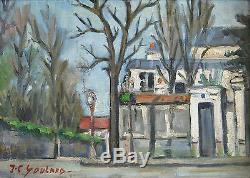 Youlard, Downtown Street In Neuilly In 1944 On Neuilly Seine, Ancient Painting, Ww 2