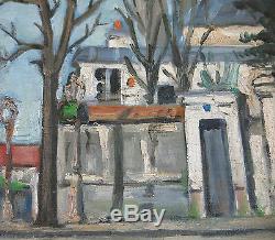 Youlard, Downtown Street In Neuilly In 1944 On Neuilly Seine, Ancient Painting, Ww 2