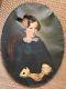Young Girl Sitting Old Oil Painting 19th Century, To Be Restored