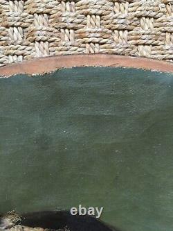 Young Girl Sitting Old Oil Painting 19th Century, to be Restored