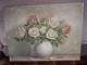 1, Huile Sur Toile Roses Ancienne61 Cmx 46 Cm