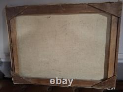 1, Huile Sur Toile Roses Ancienne61 Cmx 46 Cm