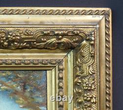 AA 1520 belle peinture ancienne huile sur panneau 43cm signé demoiselle Venise