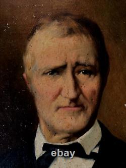 ANCIENNE PEINTURE, HUILE SUR TOILE PORTRAIT D'HOMME signé A. BERNARD 1904
