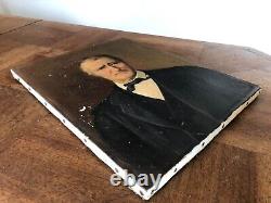 ANCIENNE PEINTURE, HUILE SUR TOILE PORTRAIT D'HOMME signé A. BERNARD 1904