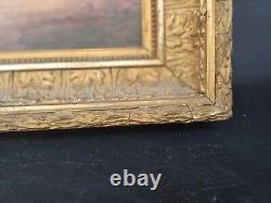 ANCIENNE PEINTURE ORIENTALISTE HUILE SUR CARTON 33x27cm TABLEAU XIXe hst Mosquée