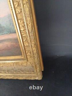 ANCIENNE PEINTURE ORIENTALISTE HUILE SUR CARTON 33x27cm TABLEAU XIXe hst Mosquée