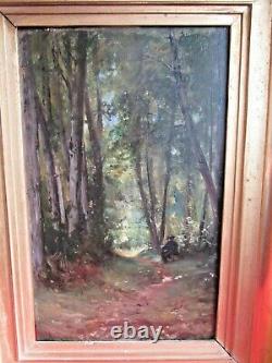 ANCIEN TABLEAU -1877- Antoine ROUX Huile sur bois PEINTURE TBE Cadre doré