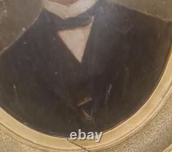 ANCIEN TABLEAU HUILE SUR Carton PORTRAIT DE HOMME Antique