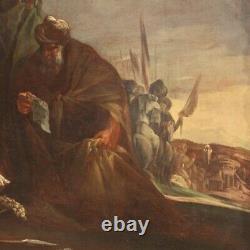Ancien Déposition Lamentation sur le Christ mort tableau huile sur toile 700