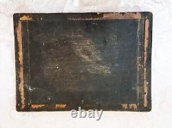 Ancien Grand Tableau Huile Sur Panneau Scene Galante Epoque Napoleon III