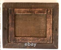 Ancien Petit Tableau Maritime 19ème /Huile sur Toile avec Cadre Doré
