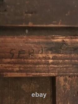 Ancien Petit Tableau Maritime 19ème /Huile sur Toile avec Cadre Doré
