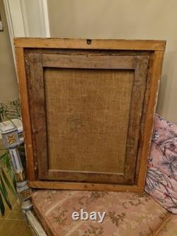 Ancien Portrait D'homme Huile Sur Toile Cadre Doré XIX Ème S