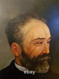 Ancien Portrait D'homme, Huile Sur Toile Signée Et Datée
