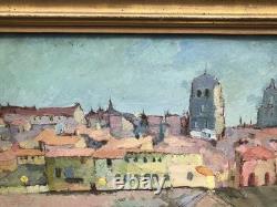 Ancien Tableau ARLES vieille ville Huile sur Toile Signé G. FERNANDEZ