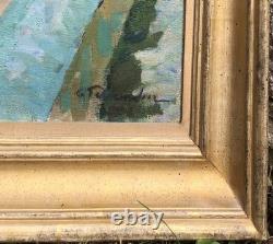 Ancien Tableau ARLES vieille ville Huile sur Toile Signé G. FERNANDEZ