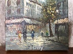 Ancien Tableau Caroline BURNETT Vue Paris Sacré Cour Huile sur Toile #A719