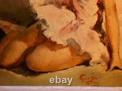 Ancien Tableau Georges Duc Huile Sur Toile Danseuse Ballerine Paris Art Deco