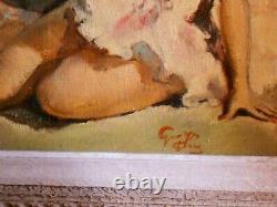 Ancien Tableau Georges Duc Huile Sur Toile Danseuse Ballerine Paris Art Deco