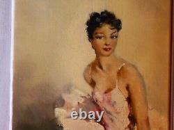 Ancien Tableau Georges Duc Huile Sur Toile Danseuse Ballerine Paris Art Deco
